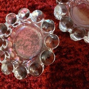 Vintage BOOPIE BUBBLE Ashtray/Trinket Dish Clear Heavy Glass Anchor Hocking 5"